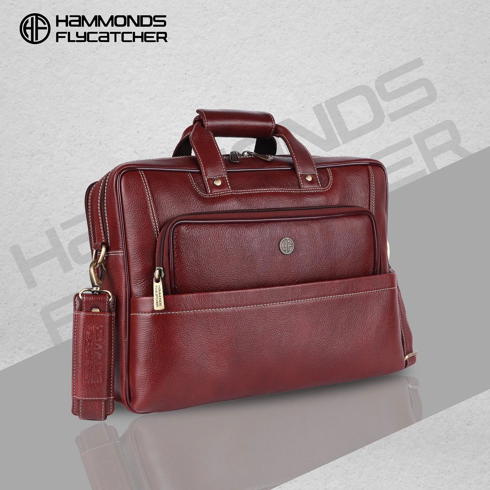 Premium Leather Laptop Side Bag for Men - Everyday Use - 1 Year Warranty