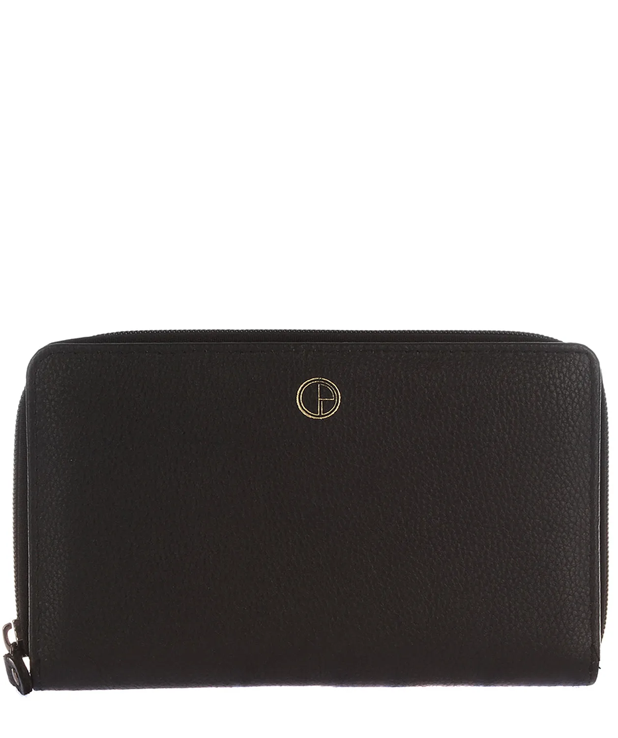 'Primrose' Soft Black Leather Zip-Round Purse