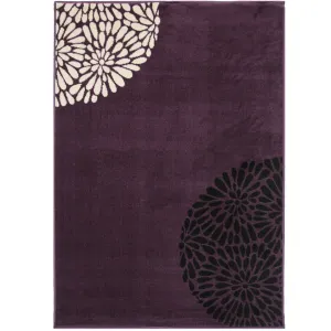 Purple and Black Modern Rug