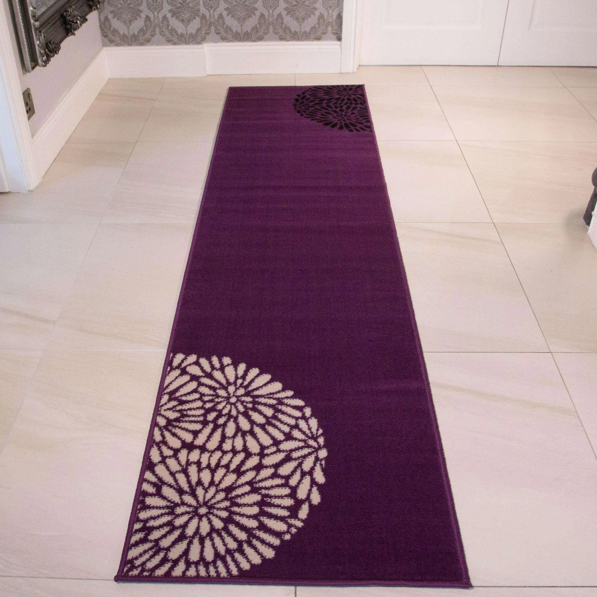 Purple and Black Modern Rug