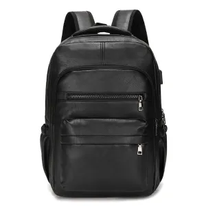 Retro Soft Leather Men's Backpack Foreign Trade Style Fashion Business Travel Computer Backpack  College Students Bag Men