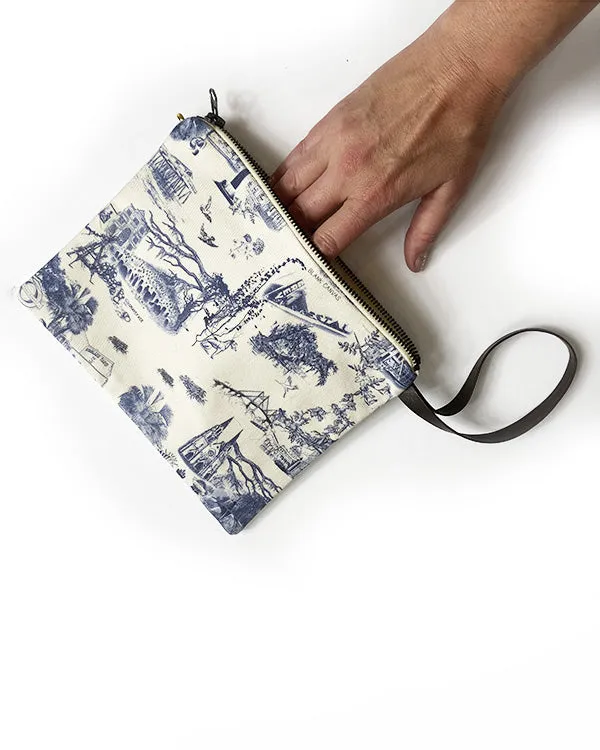 Savannah Toile Clutch - Blue