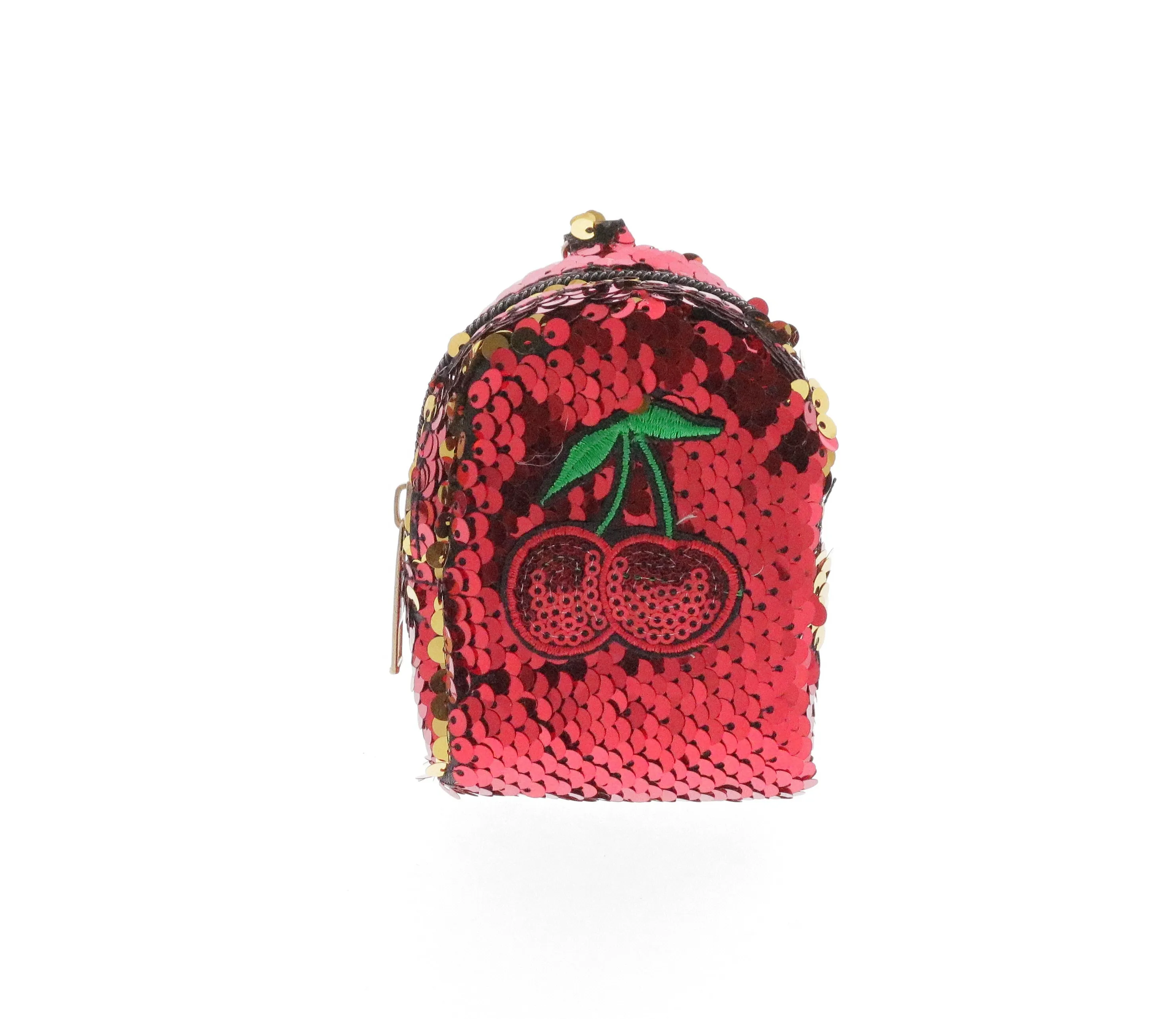 Sequinned Cherries Coin Bag Key Chain