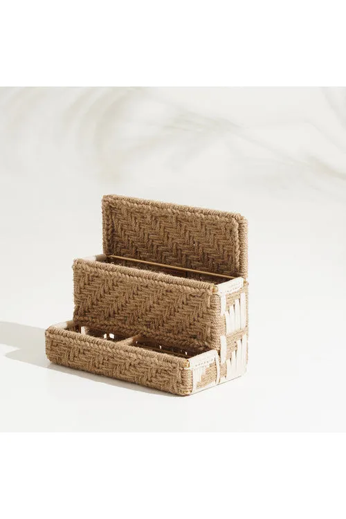 Sirohi Handwoven Workspace Wall Organiser | Jute & White