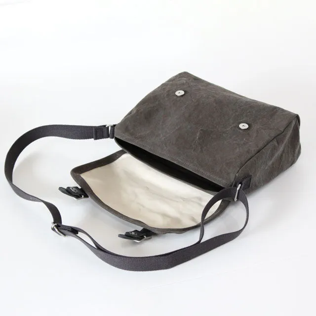 Small Shoulder Bag - Postal Mail Carrier Bag Design 2 / Olive -, Cross Body Bag