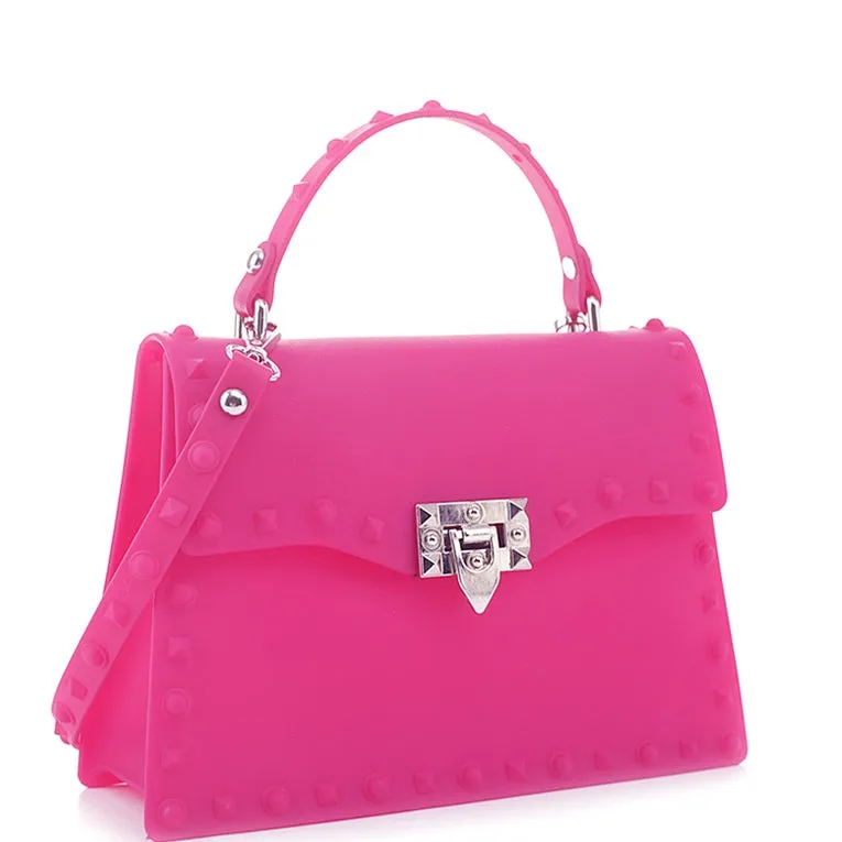 Smooth Jelly Stud Buckle Crossbody Bag