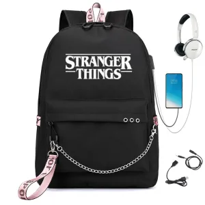 Stranger Things Backpack Backpack USB Charging Backpack Schoolbags for Boys and Girls