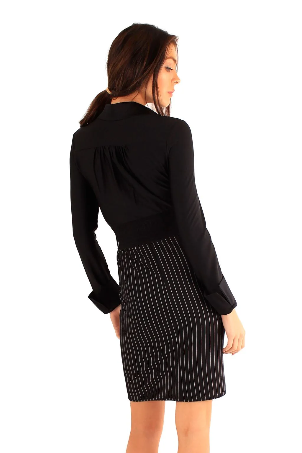 Striped Skirt Business Dress