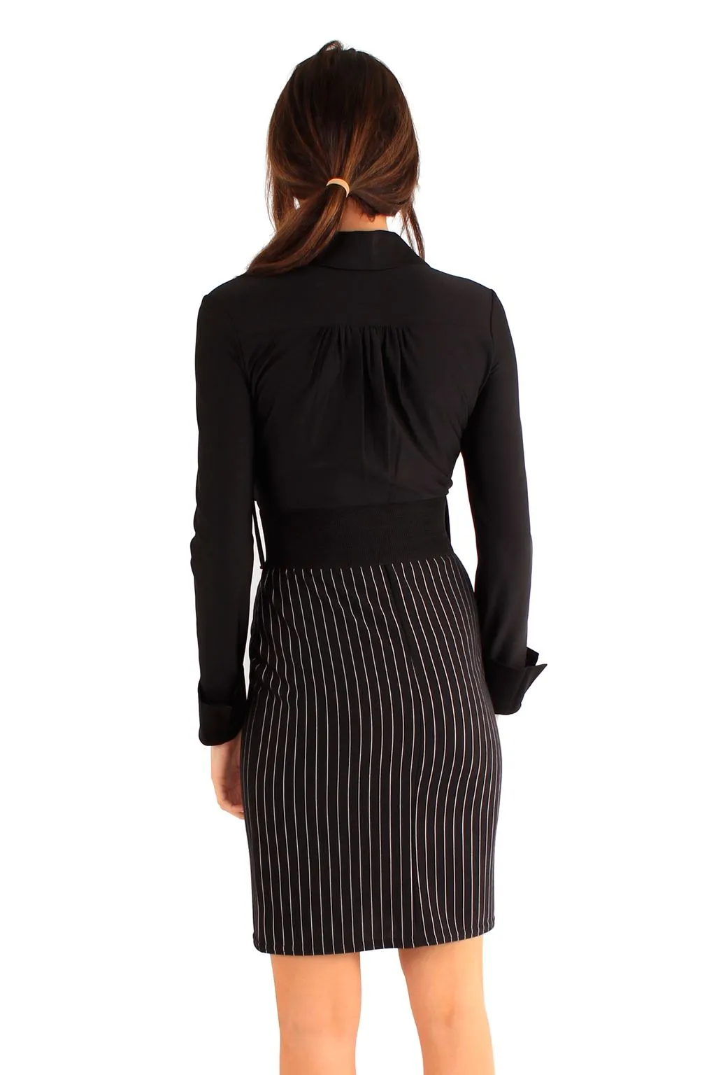 Striped Skirt Business Dress