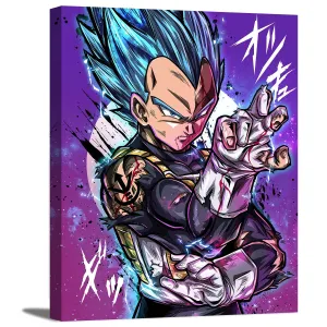 Super Blue Hair Warrior Canvas Wall Art