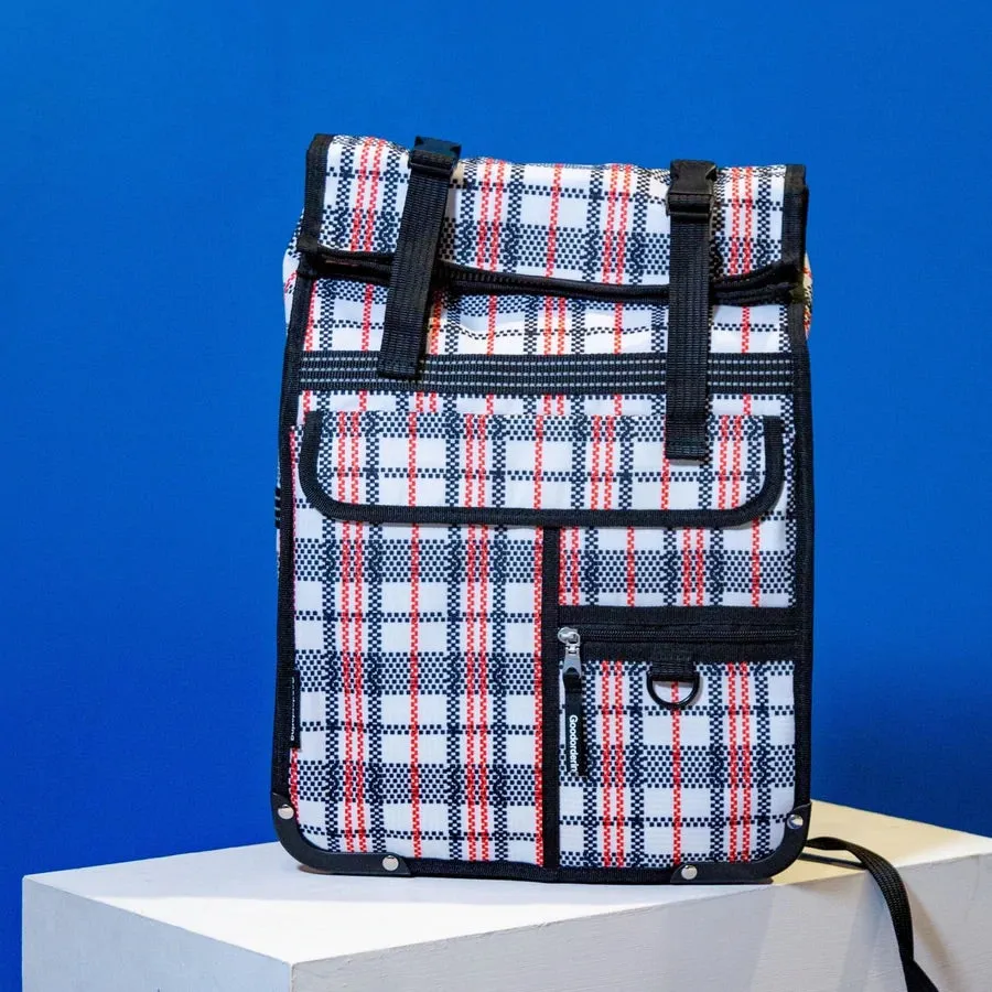 Tartan eco rolltop backpack & Pannier checkered plaid laundry bag