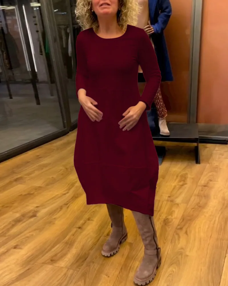 TastyHottie - Elegant Solid Color Dress