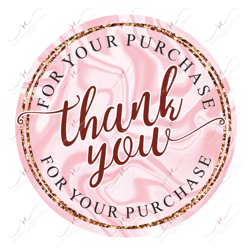 Thank you for your purchase pink - business sticker set