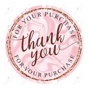 Thank you for your purchase pink - business sticker set