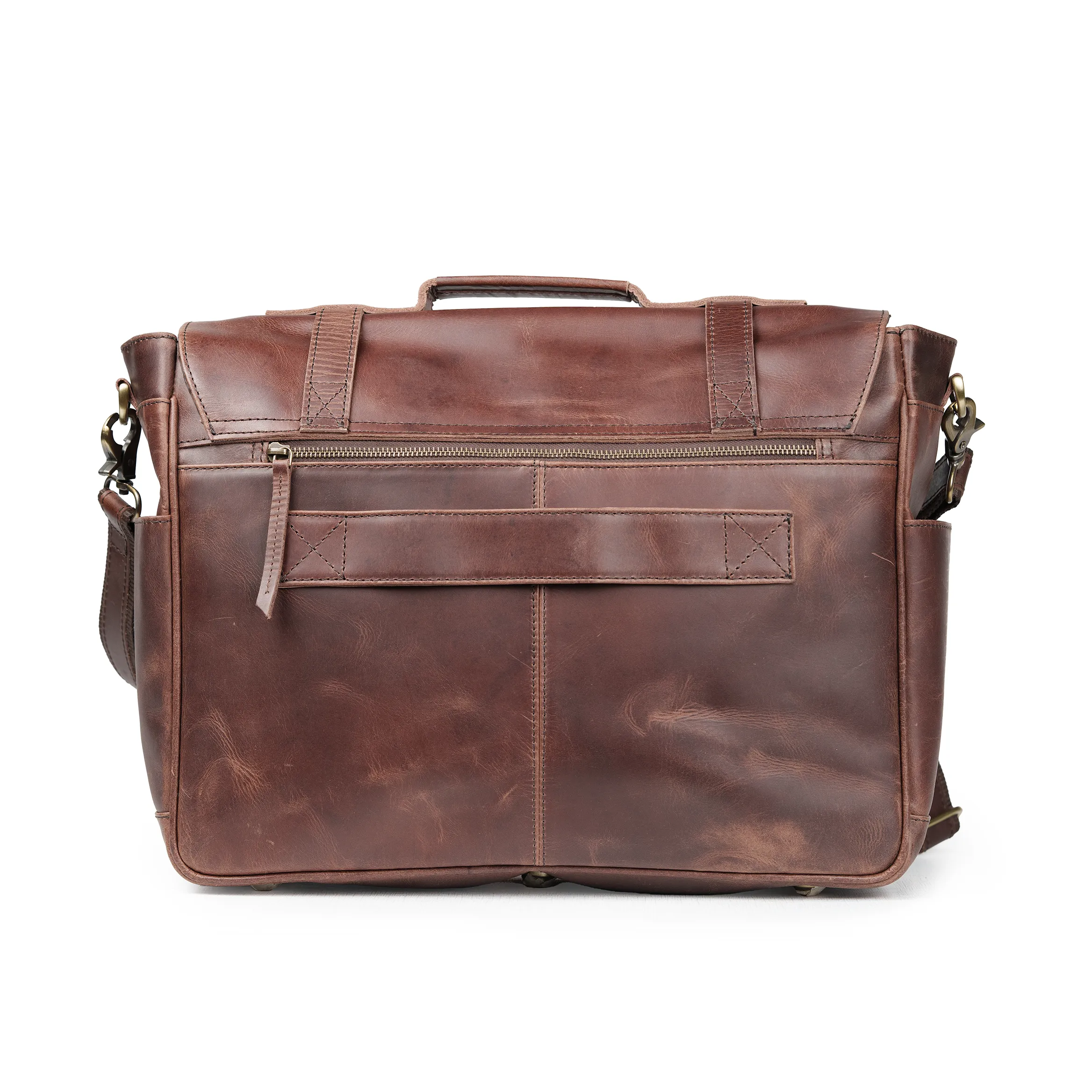 The “Lewis” Buffalo Leather Messenger Bag