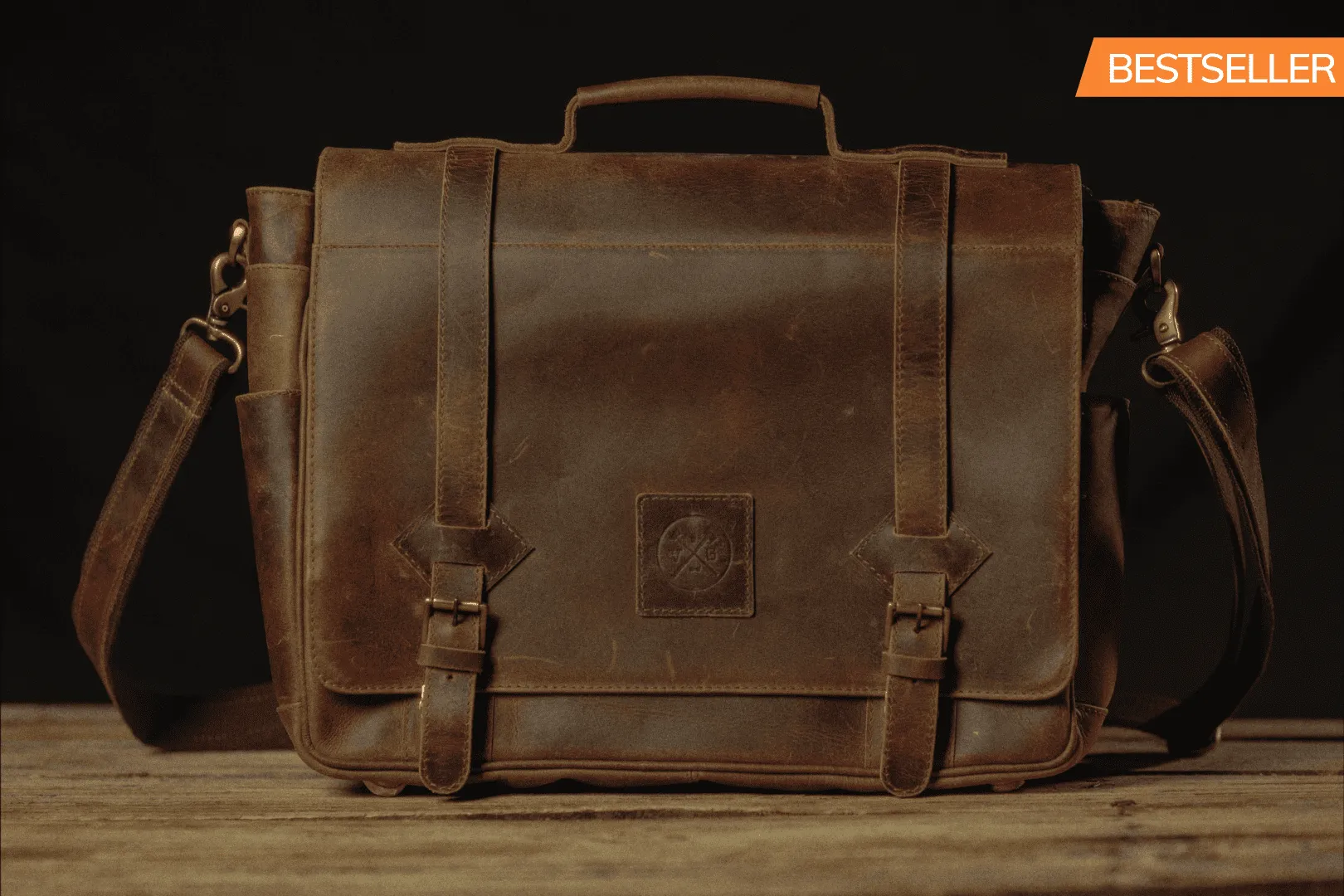 The “Lewis” Buffalo Leather Messenger Bag