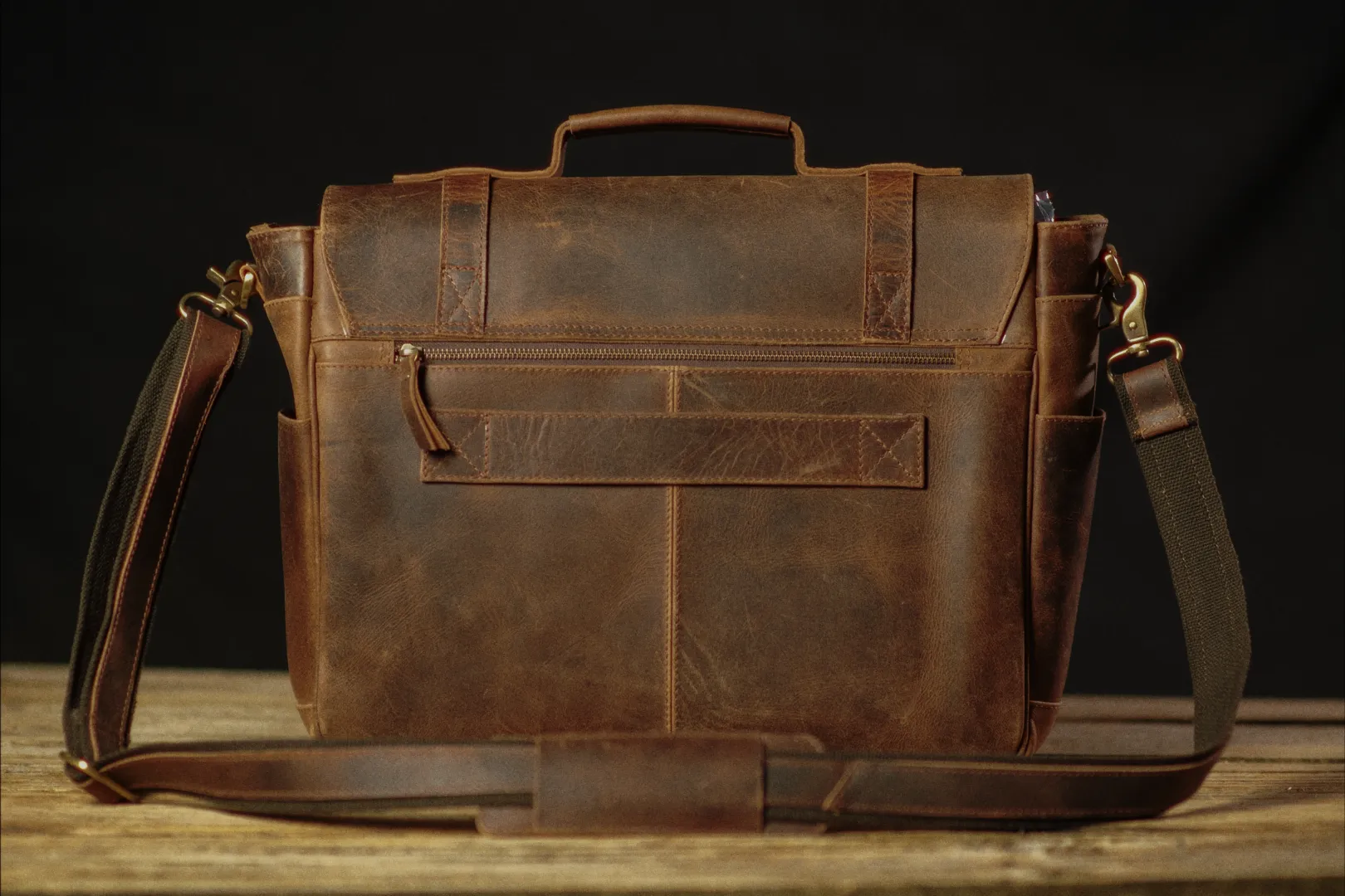 The “Lewis” Buffalo Leather Messenger Bag