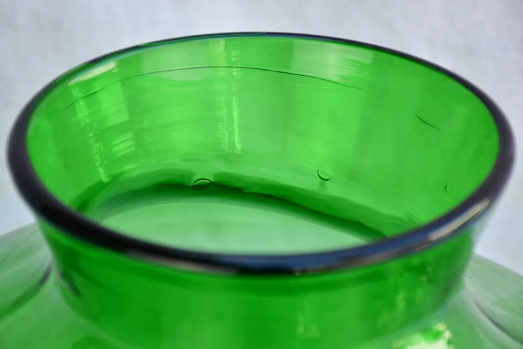 Three very large green glass vases / bottles 13½"