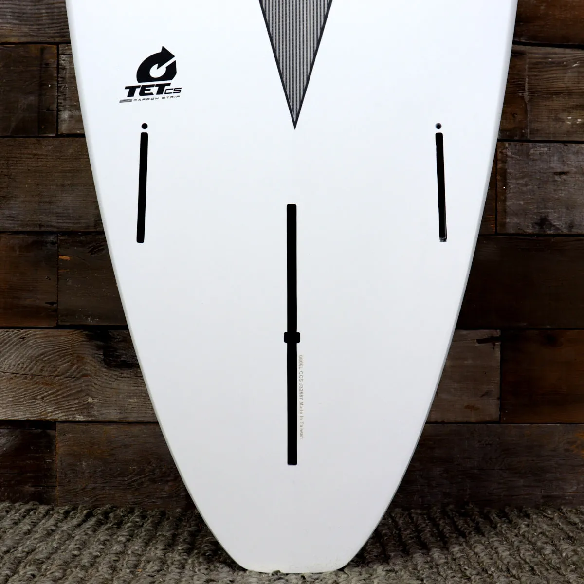 Torq Longboard TET-CS 8'6 x 22 ½ x 3 ⅛ Surfboard - White/Carbon Strip