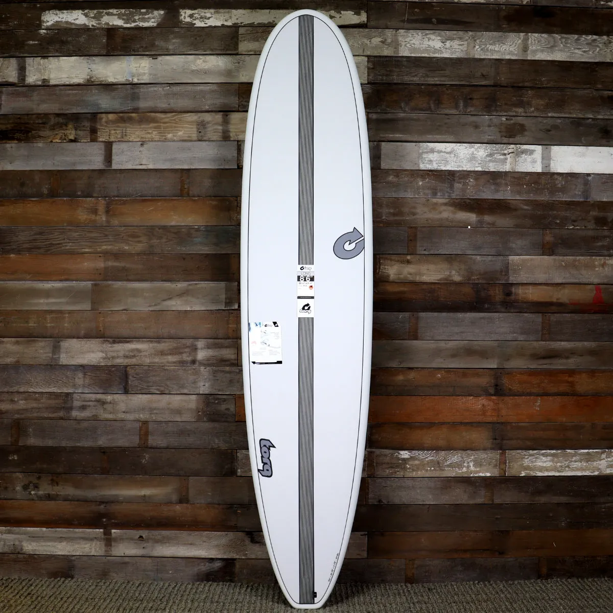 Torq Longboard TET-CS 8'6 x 22 ½ x 3 ⅛ Surfboard - White/Carbon Strip