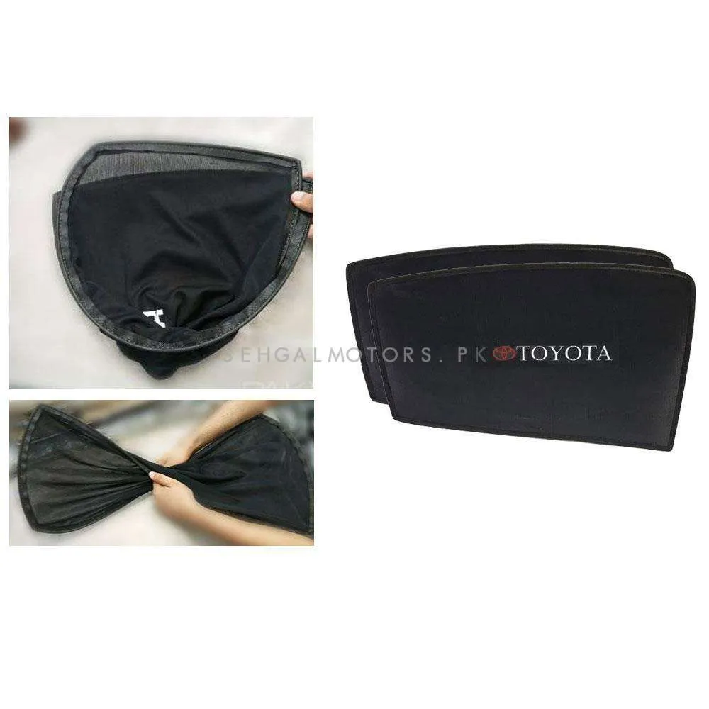 Toyota Premio Foldable & Flexible Side Sunshade With Logo - Model 2001-2007 - Sun Shade | Parda