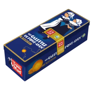 Traou Mad Galettes (thin crispy butter cookies) blue tin · 200g (7 oz)