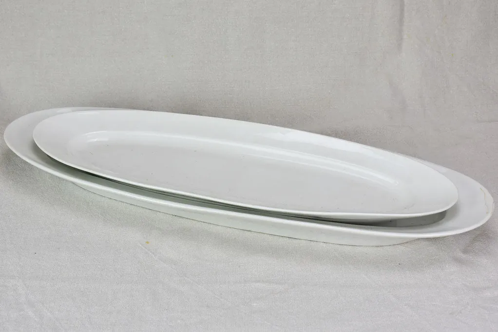 Two very large antique French fish platters 26½"