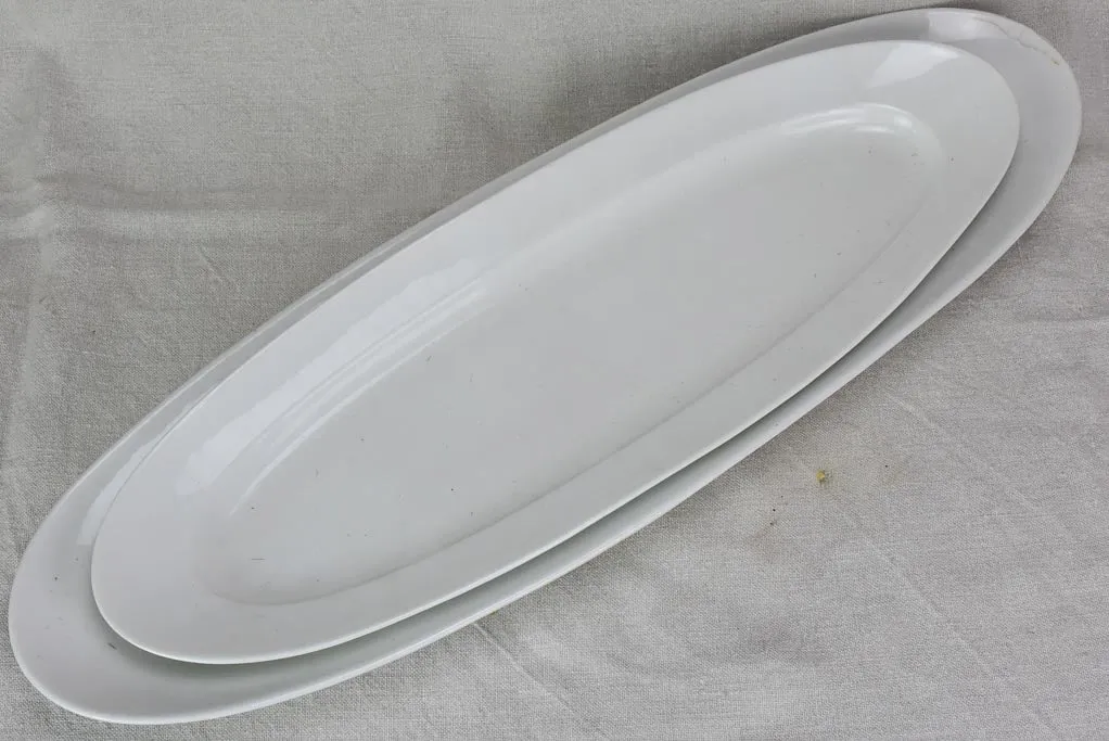 Two very large antique French fish platters 26½"