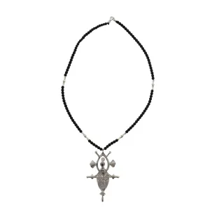 TZILA Silver & Black Bead Tuareg Cross¬ù Design