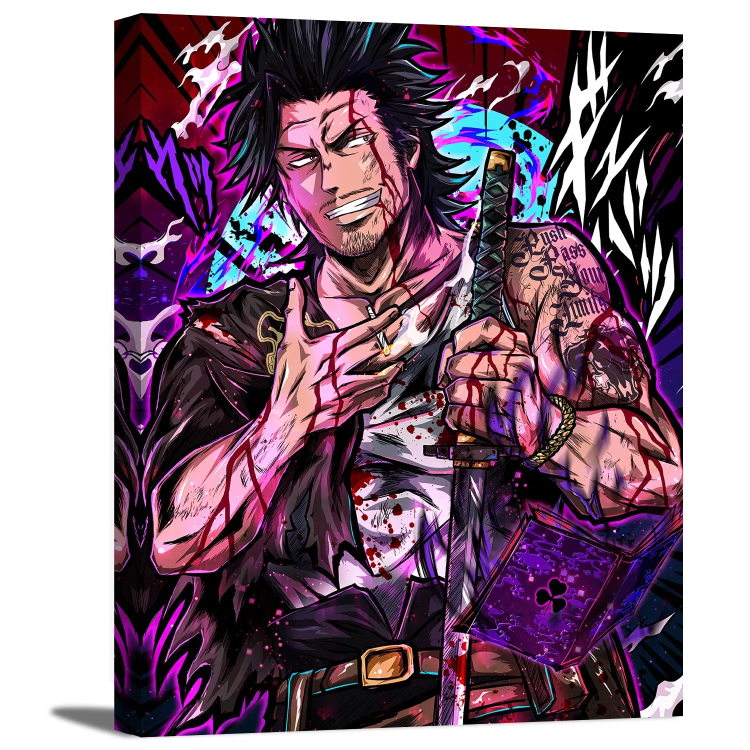 Uncle Hero with Katana Canvas Wall Art