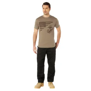 USMC Eagle, Globe, & Anchor Moisture Wicking T-Shirt - AR 670-1 Coyote Brown