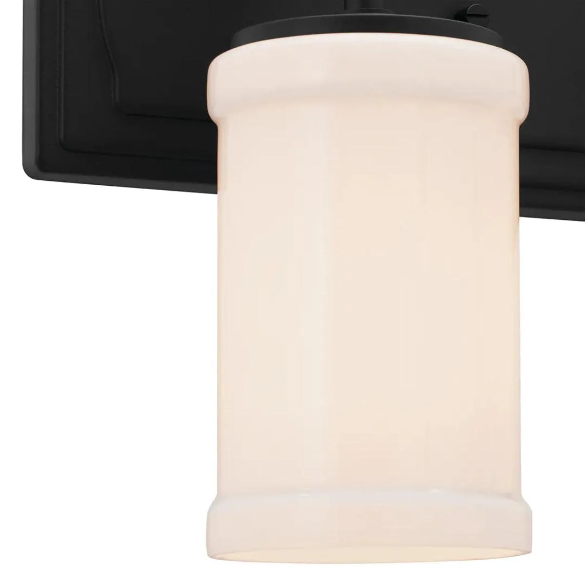 Vetivene 15 In 2-Lights Bathroom Vanity Light With Opal Glass, Black Finish