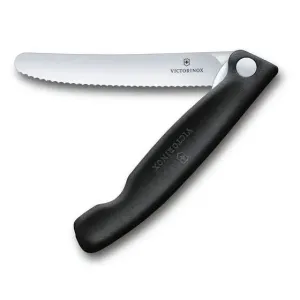 Victorinox Swiss Classic Foldable Paring Knife , 11 CM , Wavy Black Blister.