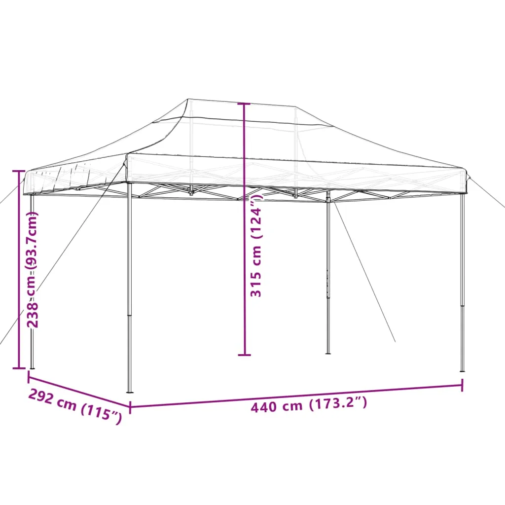 vidaXL Foldable Party Tent Pop-Up Orange 440x292x315 cm