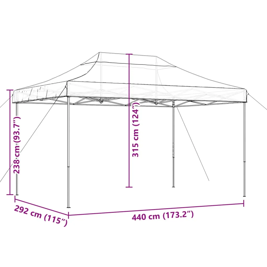 vidaXL Foldable Party Tent Pop-Up Taupe 440x292x315 cm