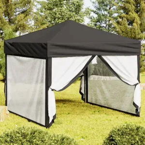 vidaXL Folding Party Tent with Sidewalls Anthracite 3x3 m