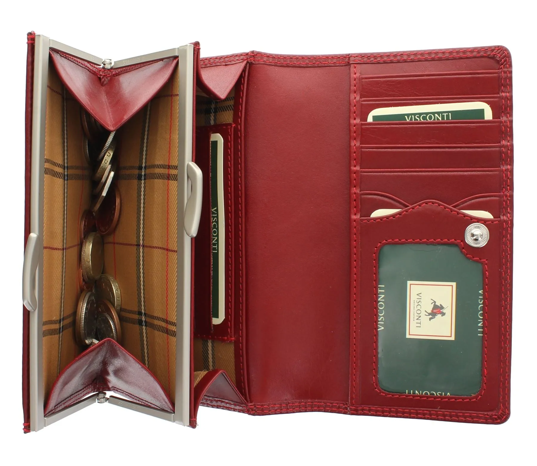 Visconti Monza Collection MARIA Vegetable Tanned Ladies Leather Clip Purse MZ12 RFID blocking