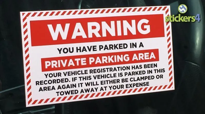 Warning Sticker - Private Parking Area