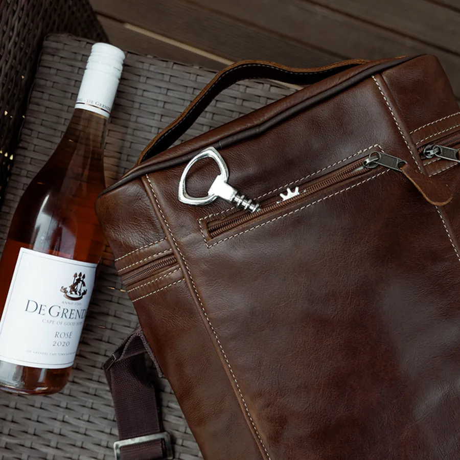 Wine Cooler Jumbo Carry Bag Leather