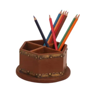 Wooden Pencil Desk Organizer (Natural Tone)