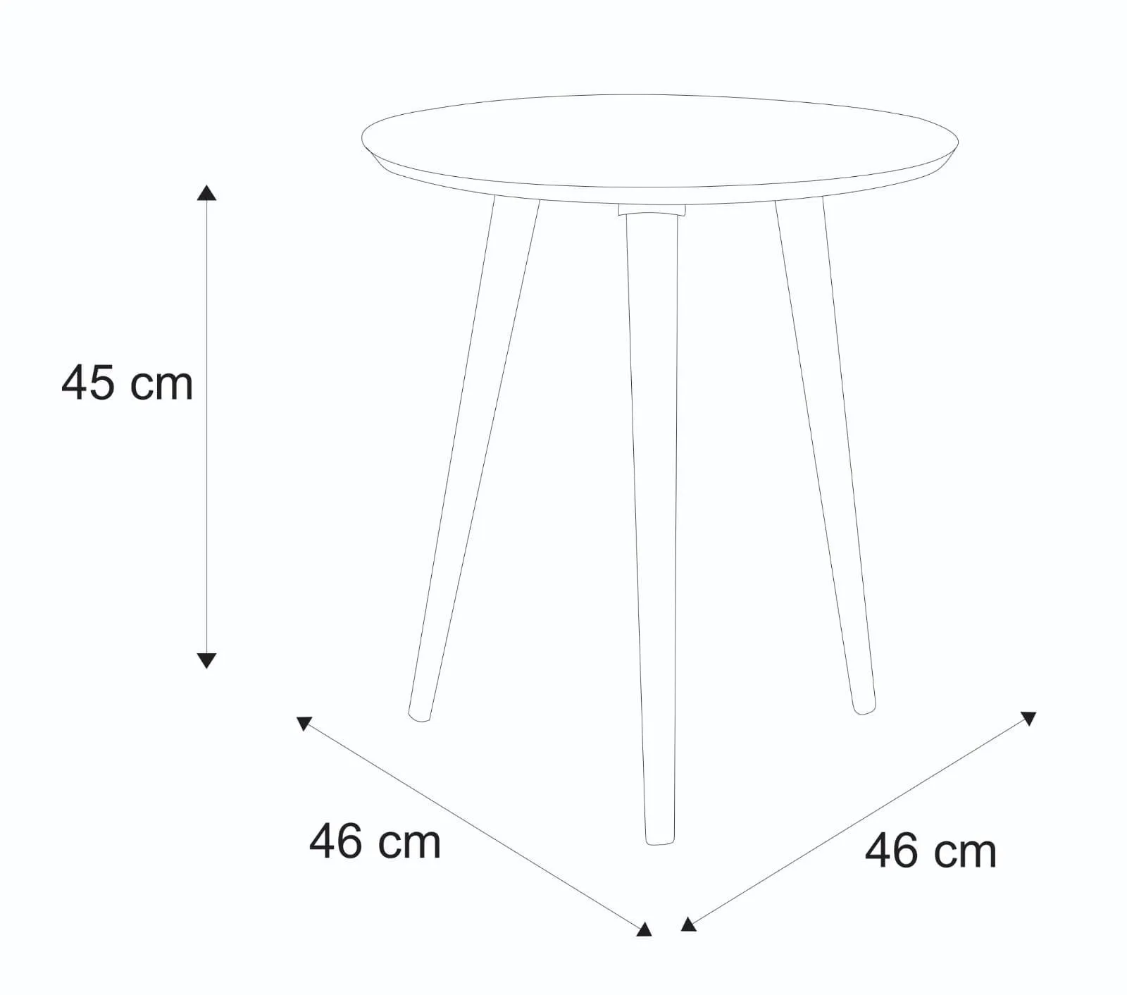 Wooden Twist Oslo Foldable Round Side Table Rustic Scandinavian Design for Bohemian Home Decor