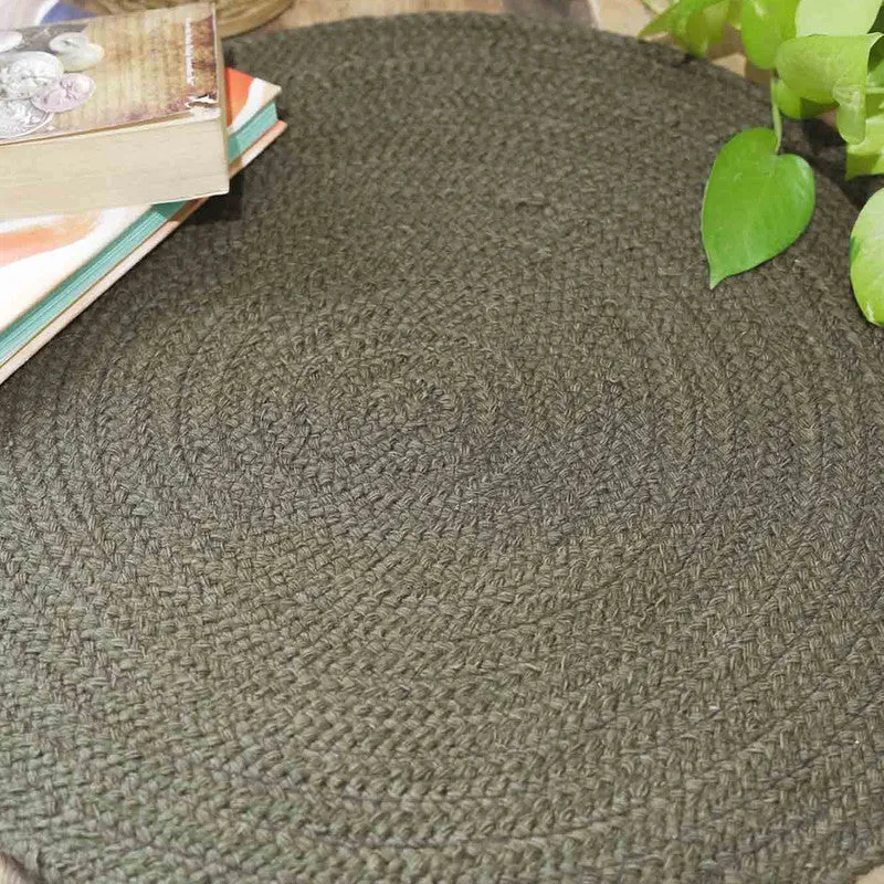 Woolen Rug | Luxe Living | Round | Grey | 60 x 60 cm