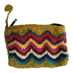 Yellow Cotton Thread Coin Purse.